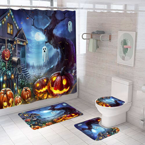 Pumpkin Halloween Shower Curtain