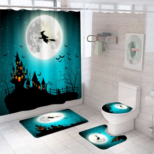 full moon witch Halloween Shower Curtain