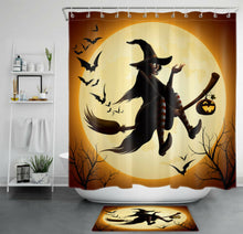 Load image into Gallery viewer, Hooks Full Moon Bats Halloween Shower Curtain
