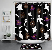 Load image into Gallery viewer, Witch Hat Ghost Halloween Shower Curtain
