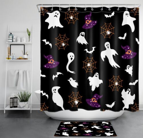 Witch Hat Ghost Halloween Shower Curtain