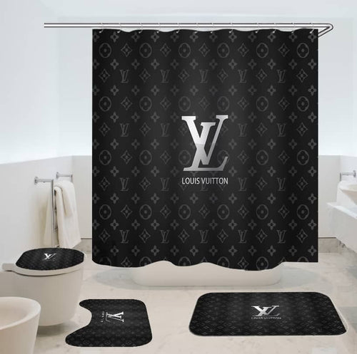 Louis vuitton diamond luxury bathroom set shower curtain style 21