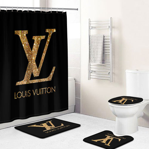 HOT Louis Vuitton Paris Yellow Black Shower Curtain Set - Express your  unique style with BoxBoxShirt