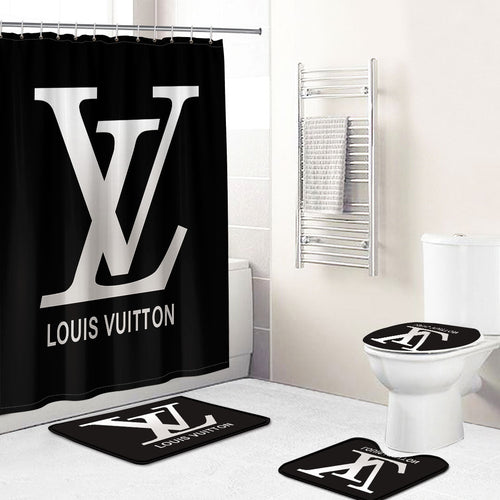 Louis Vuitton Bathroom Set Luxury Shower Curtain Waterproof - USALast