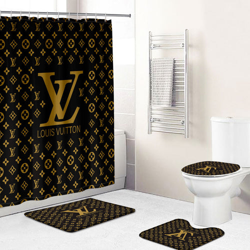 Louis vuitton bathroom set luxury shower curtain waterproof luxury brand  with logo louis vuitton 82