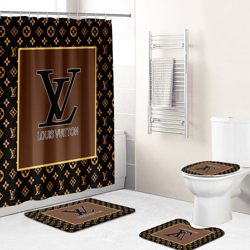 Louis Vuitton Shower Curtain Waterproof Luxury Bathroom Decoration