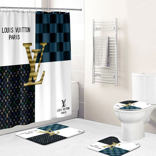 Louis Vuitton Bathroom Set, Luxury Shower Curtain Waterproof Luxury Brand  With Logo Louis Vuitton #60 - TAGOTEE