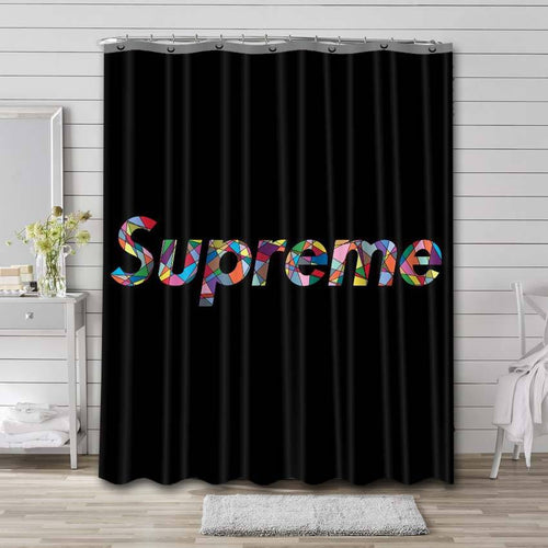 Mix Color Logo Supreme Shower Curtain Set