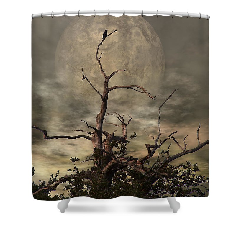 The Crow Tree Halloween Shower Curtain