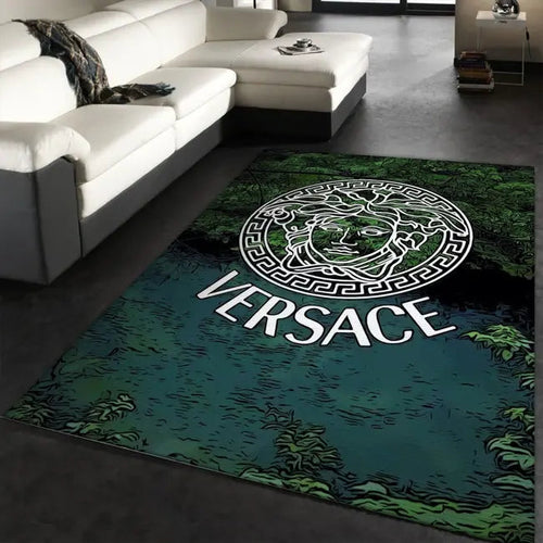 Cadmium green Versace living room carpet and rug
