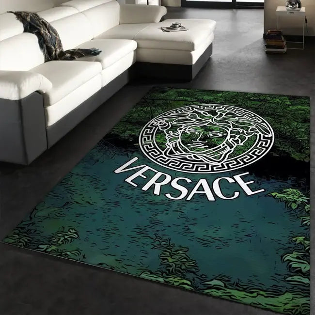 Cadmium green Versace living room carpet and rug