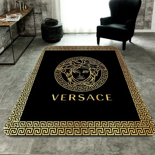 Golden Logo Versace living room carpet and rug