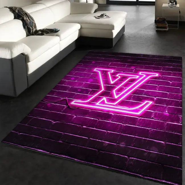 Louis Vuitton pink logo living room carpet