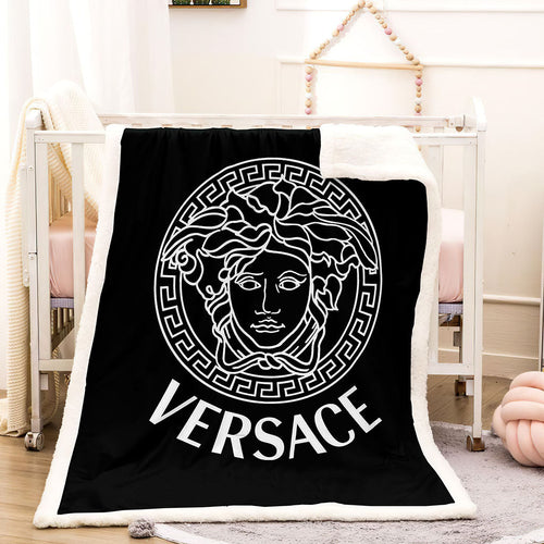 Black and white Versace blanket 
