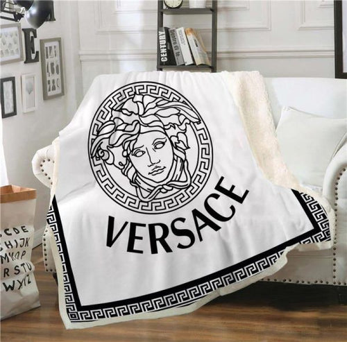 white Versace blanket